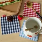 5Pcs Durable Fabric Coaster Tea Towel Cotton Linen Insulation Pad Teaware