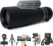 12x56 HD Monocular Telescope High Powered for Adults with Smartphone Adapter, Tripod - Compact Monocular Scope with Clear Low-Light Night Vision for Star Watching, Bird Watching, Hiking