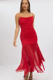 Red Bodycon Dress Singlet Maxi - Size 6, Women's Bodycon Dress