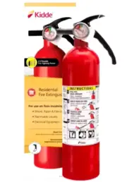 Kidde Portable Home Fire Extinguisher With Easy Mount Bracket & Strap 1-A:10-B:C