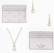 NEW Kate Spade Pearl & Crystal Jewelry Gift Set & Madison Studded Card Holder