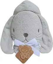 Home Bunny Hooded Towel, Grey,