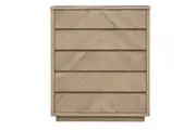 MD Dole Solid Timber Parquetry Finish 5 Drawer Tallboy