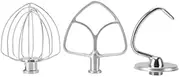 Stand Mixer Attachments 3 Piece Kit, Replace for Kitchen Aid Accessories Wire Whip Dough Hook Coated Flat Blade Paddle, Stainless Steel Tilt Stand Mixer Accessories Kitchen