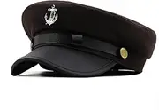 [thuizen] Anchor Mark Military Sailor Captain Newsboy Peaked Flat Hat