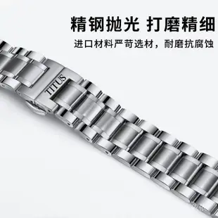 WUGA TITUS/鐵達時手錶帶鋼帶代用天長地久時尚男女機械錶石英錶鏈配件