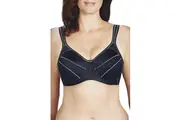 Womens Berlei Curves Black Underwire Full Support Sports Bra Plus Size