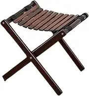 Folding Chair Portable Foldable Stool Solid Wood for Indoor Sitting or Feet Padding(L)