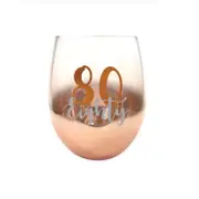 Rose Gold 80 Ombre Stemless Wine Glass 600ml Drinking Cup