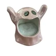 Ghost Sponge Holder Pink Ceramic With Googly Eyes - For Your Kitchen's New!
