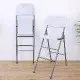 【環球】座高80公分-塑鋼高腳折疊椅/吧台餐椅/戶外沙灘椅/摺疊吧檯椅-象牙白色