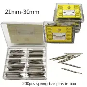200x Long Strap Pin 21mm-25 26 27 28 29 30mm Spring Bar Pins Repair Watch Parts