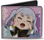 [Buckle-Down] Crunchyroll Wallet, Bifold, Black Clover Chibi Noelle Hash Tag Pose and Title Logo Pinks, Vegan Leather