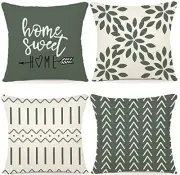 Pillow Covers 16x16 Set of 4, Modern Sofa 16" x 16" (Pack of 4) Aqua Green