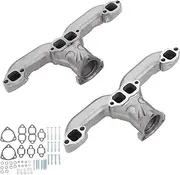 Brilluxa Horn Exhaust Manifolds, Car Exhaust Headers Compatible with Chevy Small Block SBC 283 305 327 350 400, Engine Manifold Replacement, SBC Horn Kit