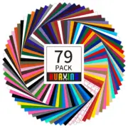79 PCS Permanent Self Adhesive Vinyl Sheet Bundle 12"x12" for Cricut Silhouette