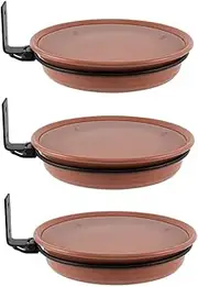 3Pcs Bird Trays Tree Mounted for Bird Feeder Bird Bath Bowl, Installed on Wooden Fence Wall Tree Deck Stakes with Heavy Duty Iron Ring, 21cm/8.3'' in Dia of Different Depths