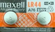 Maxell A76 LR44 AG13 L1154 G13 V13GA Package of 2 Batteries.Authorized Seller