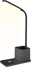 Study Lamps for Desk, Wireless Charger LED Desk Light, Adjustable Brightness Pen Holder Eye-Caring Lighting, Table Light for Reading Working Home College