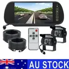 7" HD car mirror monitor 4 pin 18IR 2xCCD reversing camera for truck bus 12/24v