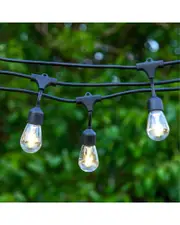 BRIGHTECH Ambience Pro 27' 15 Bulb LED Solar Powered Hanging String Lights