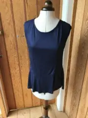 warehouse navy jersey high low peplum top 10 12 16 viscose bnwt