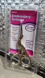 ALLARY EMBROIDERY SCISSORS 3 1/2'' GOLD PLATED