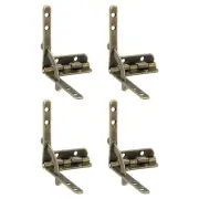 10Pcs Box Quadrant Hinge, 30.5x40mm Folding Support Hinges, Bronze