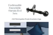 Fashionable Extendable Curtain Rod Sets, 16/19mm, Extendable from 90cm - 300cm