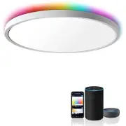 36W 40cm Smart LED Ceiling Light Dimmable 2700K~6500K With RGB Ambient Light Works with Alexa Google Home for Bedroom Li