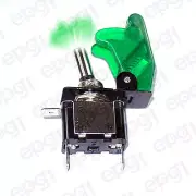 TOGGLE SWITCH GREEN ILLUMINATED ON/OFF SPST 3P w/TRANS GREEN COVER#662052/665020