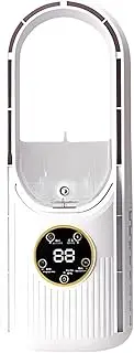Nybhyjka Bladeless Tower Fan,6-Speed Fan for Desk with Timer - Humidifier Vent Rechargeable Portable Silent Led Light for Home Kitchen Bathroom Travel Room