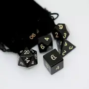 Natural Obsidian Dice Set Gemstone Dice Set of 7 for DND Board Game And Cardgame