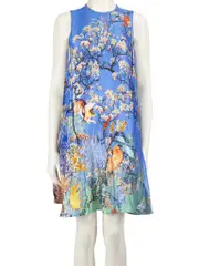 Blue Floral & Animal Print Dress