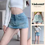 SHORT JEANS 短褲字母A美式複古風青春動感個性C30