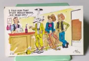 Comical Cartoon - Cowboy - Knock His Head Off - Unposted Postcard