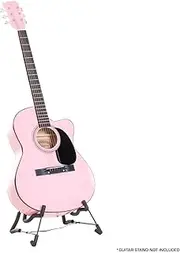 [Karrera] 40in Acoustic Cutaway Guitar Bonus Bag Strings Picks Winder Strap - Pink