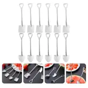 12 Pcs Stainless Steel Shovel and Spoon Set Child Small Scoop Jam Spoons