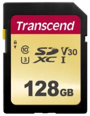 128GB Transcend 500S SDXC UHS-I U3 V30 SD Memory Card CL10 95MB/sec MLC Flash