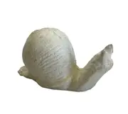 Mr Gecko Little Snail Statue Cast Iron Antique White PaperWeight