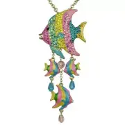 KIRKS FOLLY FANTASY FISH NECKLACE IN GOLD TONE