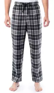 New Men's Fruit of the Loom Microsueded Fleece Sleep Lounge Pants Size L Black