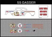 Hot Wheels (1/64), 55 Gasser "Josie" Waterslide, Printed White First, Decals