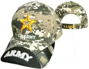 U.S. Army Star (NEW) Shadow BLACK CAMO Cap Baseball Embroidered Licensed Hat X1