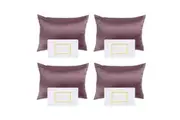 4PK Royal Comfort Mulberry Silk Pillowcase Cover Twin Pack 51x76cm Malaga Wine
