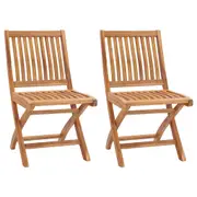 Folding Garden Chairs 2 pcs Solid Teak Wood vidaXL