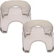 SWOOMEY 2Pcs Plastic Foot Stools for Heavy Duty Small Step Stool for Bathroom Home Non Slip Design Lightweight Portable for Shoe Changing Daily Use