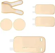 AIMALL 6PCS Essential Oil Wrap Set – Adjustable Waterproof Black Therapy Belts with Gel Pocket Pads for Castor Oil Packs, Waist, Neck, Arm & Leg Treatments