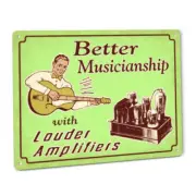 Louder Amplifiers Metal Sign vintage tube amp joke rock guitar metal grunge 166