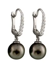 Masako Pearls 14K 0.07 ct. tw. Diamond 8-9mm Pearl Earrings